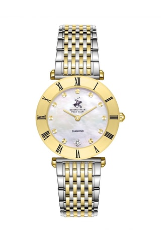 Keramische en Doublé Geelgoud Ion Quartz Horloge met Diamant