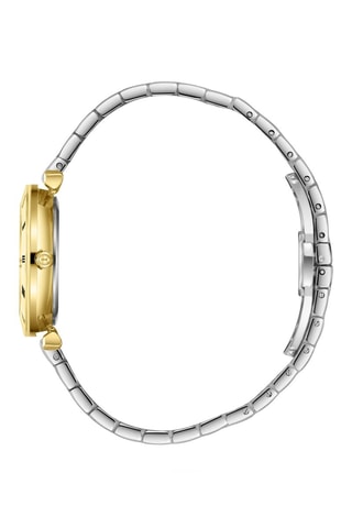 Keramische en Doublé Geelgoud Ion Quartz Horloge met Diamant