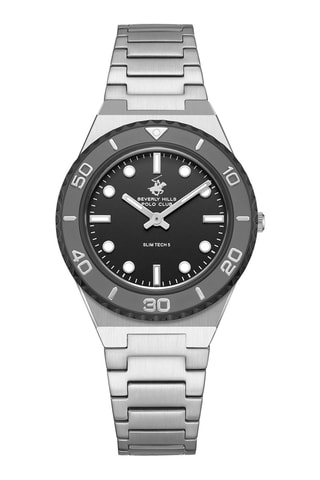 Stalen en Keramisch Quartz Horloge- Zilverkleurig en Zwart