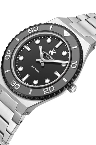 Stalen en Keramisch Quartz Horloge- Zilverkleurig en Zwart