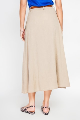 Jupe longue en lin - Marron
