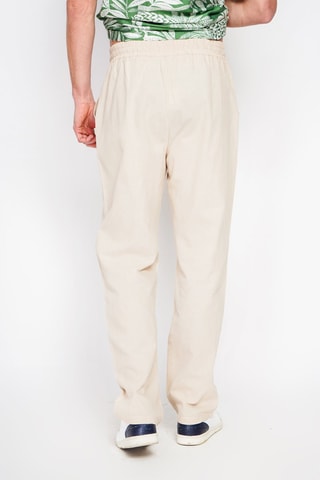 Pantalon droit en lin - Beige