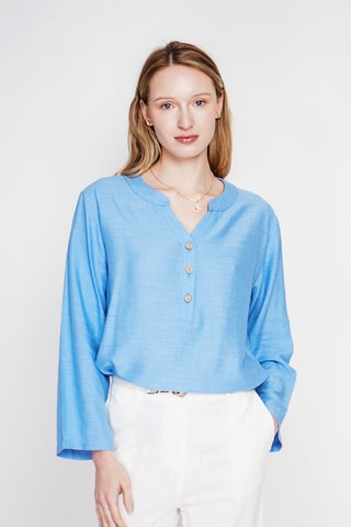 Blouse en lin - Bleu