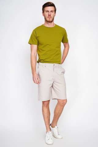 Bermuda semi-slim en lin - Beige