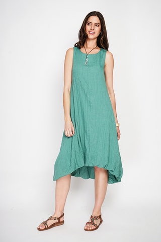 Robe boule en lin - Bleu