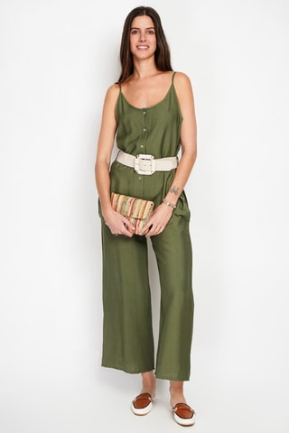 Salopette en lin - Vert