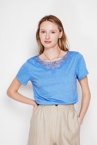 T-shirt en lin - Bleu