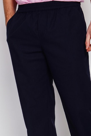 Pantalon en lin - Bleu marine
