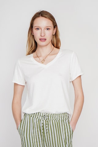 t-shirt en lin - Blanc