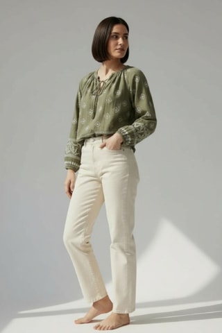 Blouse en lin - Kaki