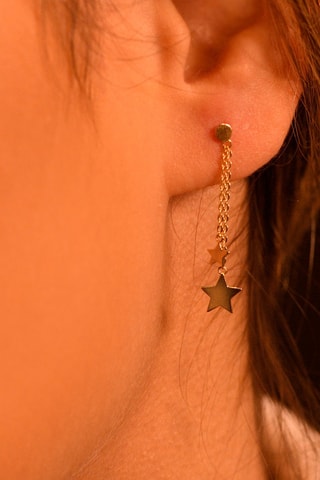 Oorbellen Etoiles Pendantes Geelgoud