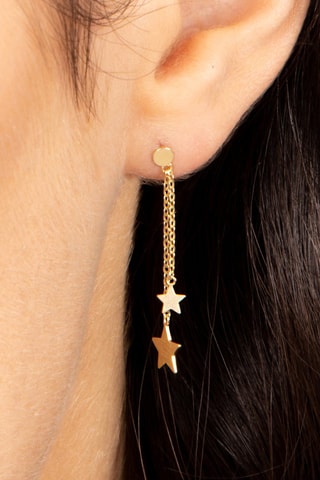 Oorbellen Etoiles Pendantes Geelgoud