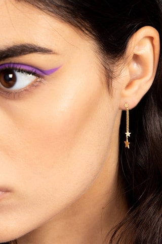 Oorbellen Etoiles Pendantes Geelgoud