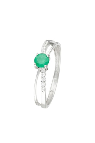Ring So Green Witgoud en Smaragd