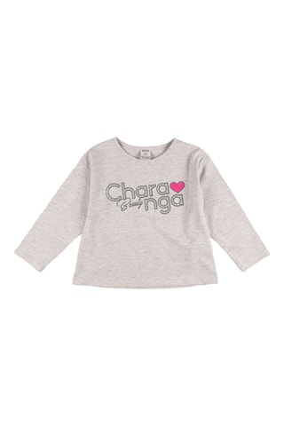 T-shirt - Gemêleerd Lichtgrijs