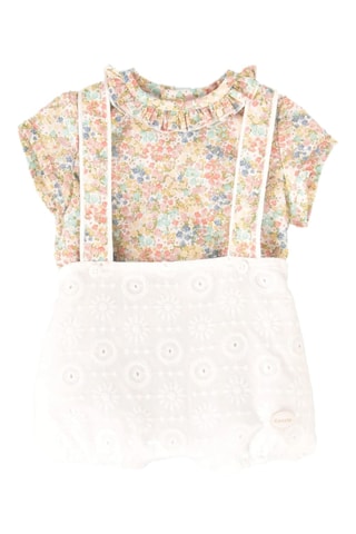 Top en Bloomer - Wit en Roze