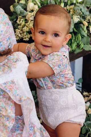 Top en Bloomer - Wit en Roze