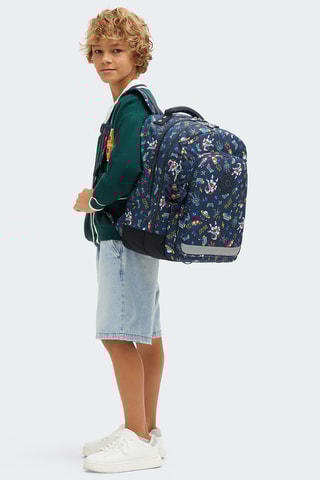 Mochila Class Room - Azul-petróleo e laranja