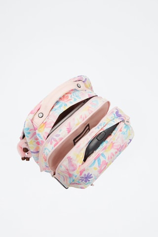 Mochila com rodas Sari - Branco e rosa