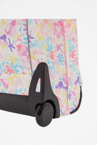 Mochila com rodas Sari - Branco e rosa