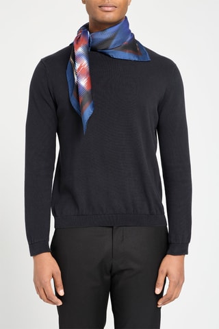 Carré en soie - Bleu foncé et bordeaux