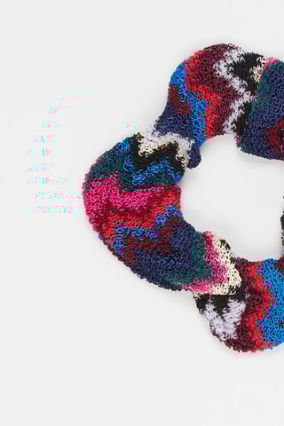 Wollen Haarelastiek - Marineblauw en Rood