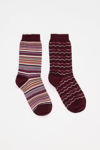 2 paar sokken - Bordeauxrood