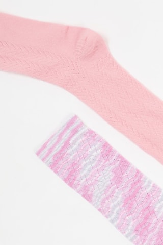 2 Paar Hoge Sokken - Roze