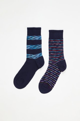 2 paires de chaussettes - Noir et bleu
