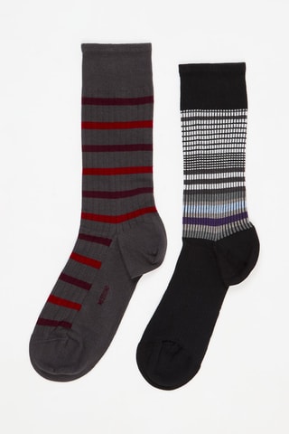 2 paires de chaussettes - Noir et gris foncé