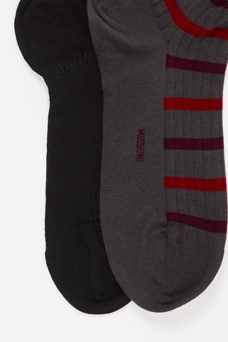 2 paires de chaussettes - Noir et gris foncé