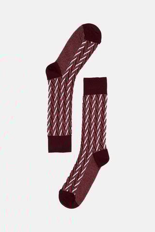 Chaussettes - Bordeaux et blanc