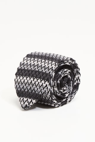 Cravate en laine et en soie - Noir