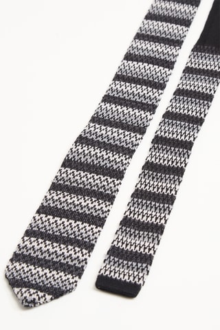 Cravate en laine et en soie - Noir