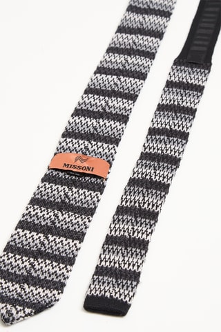 Cravate en laine et en soie - Noir