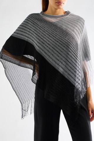 Mouwloze poncho - Zwart