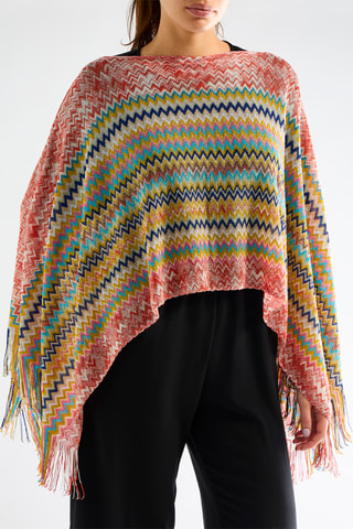Mouwloze poncho - Rood