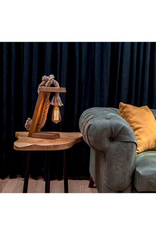 Rubberhouten Tafellamp KN13 - Naturel - 40 W