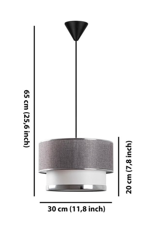 Hanglamp Cake - Grijs en Zilverkleurig - 40 W
