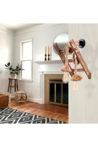 Houten Wandlamp Erebos - Naturel - 2 x 100 W