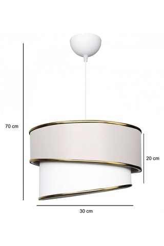 Hanglamp - Crèmekleurig en Goudkleurig - 30 x 79 x 70 cm - 5-9 W