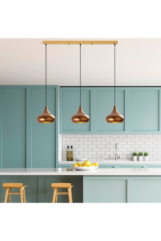 Suspension Muba - Noir et doré rose - 3 x 40 W