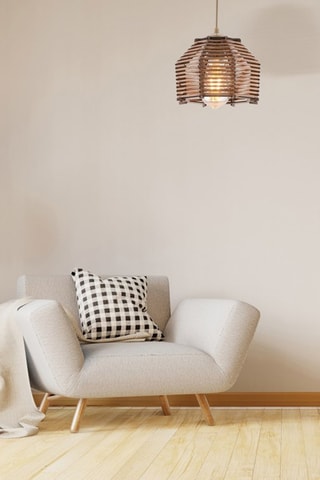 Bamboe Hanglamp Sare - Bruin - 45 - 60 W