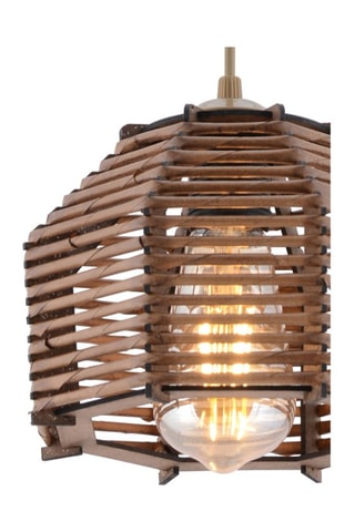 Bamboe Hanglamp Sare - Bruin - 45 - 60 W