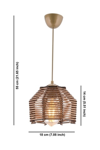 Bamboe Hanglamp Sare - Bruin - 45 - 60 W