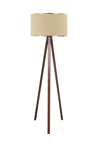Lampadaire trépied en bois - Beige et naturel - 40 - 60 W - 140 cm