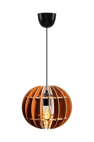 2 Verstelbare Hanglampen - Walnoothout-imitatie - 40 W