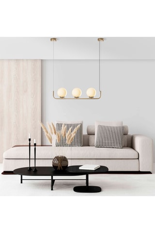 Hanglamp Faruk - 13716 - Goudkleurig en Wit - 3 x 40 W