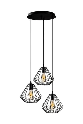 Hanglamp Diamond - Zwart - 3 x 100 W