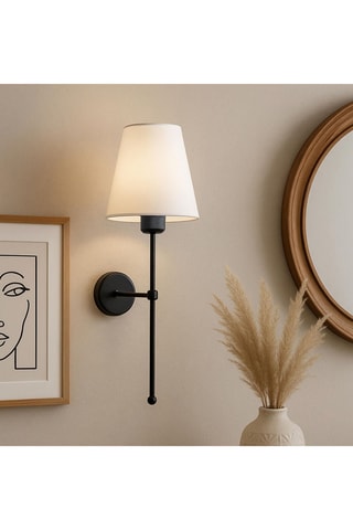 Wandlamp - Ecru en Zwart - 40 W